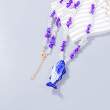 Load image into Gallery viewer, 2024 New Irregular Stone Beads Chains Long Necklaces Statement Metal Enamel Fish-shaped Pendant Necklace for Women Jewelry Gifts