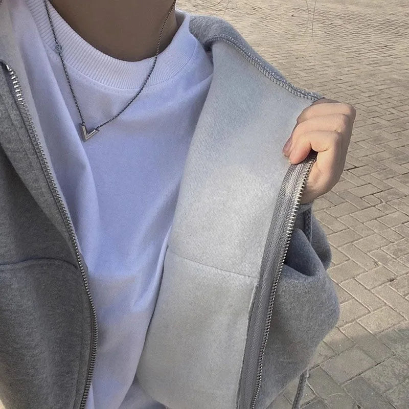 Autumn Winter Women Sweatshirts Fashion Solid Color Zip Up Long Sleeve Y2K Streetwear Hooded Elegant Chic Warm Jacket Hoodies