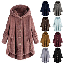 Load image into Gallery viewer, Autumn Winter Coat Women Warm Teddy Bear Coat Wool Jacket Female Plush Coat Hooded Jacket New Women&#39;s Coats Solid Color Jacket