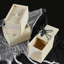 Load image into Gallery viewer, Simulation Spider With Wooden Box Kids Favors Tricky Prank Joke Toy Haunted House Horror Props Halloween Party Decor Supplies