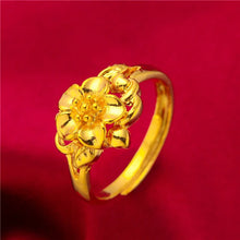 Load image into Gallery viewer, ANIID Ethiopia Dubai Flower Gold Color Arab Rings Resizable For Women Wedding Jewelry African Party Gift Nigerian Jewellery