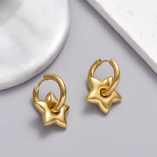 Load image into Gallery viewer, Classic Stainless Steel Heart Star Hoop Earrings For Women Punk Hip Hop Gold Silver Color Y2K Jewelry Female Earrings oorbellen