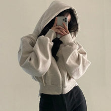 Load image into Gallery viewer, Autumn Winter Women Sweatshirts Fashion Solid Color Zip Up Long Sleeve Y2K Streetwear Hooded Elegant Chic Warm Jacket Hoodies