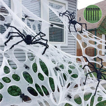 Load image into Gallery viewer, 2/4Meters Outdoor Giant Stretchy Netting Spider Webbing Ripped Cobweb Haunted House Prop Halloween Decor Spooky Party Supplies