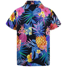 Load image into Gallery viewer, Women Hawaiian Floral Print Shirts Summer Fashion Tropical Floral Pineapple Vacation Beachwear With Frontpocket Women&#39;s Tops