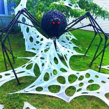 Load image into Gallery viewer, 2/4Meters Outdoor Giant Stretchy Netting Spider Webbing Ripped Cobweb Haunted House Prop Halloween Decor Spooky Party Supplies