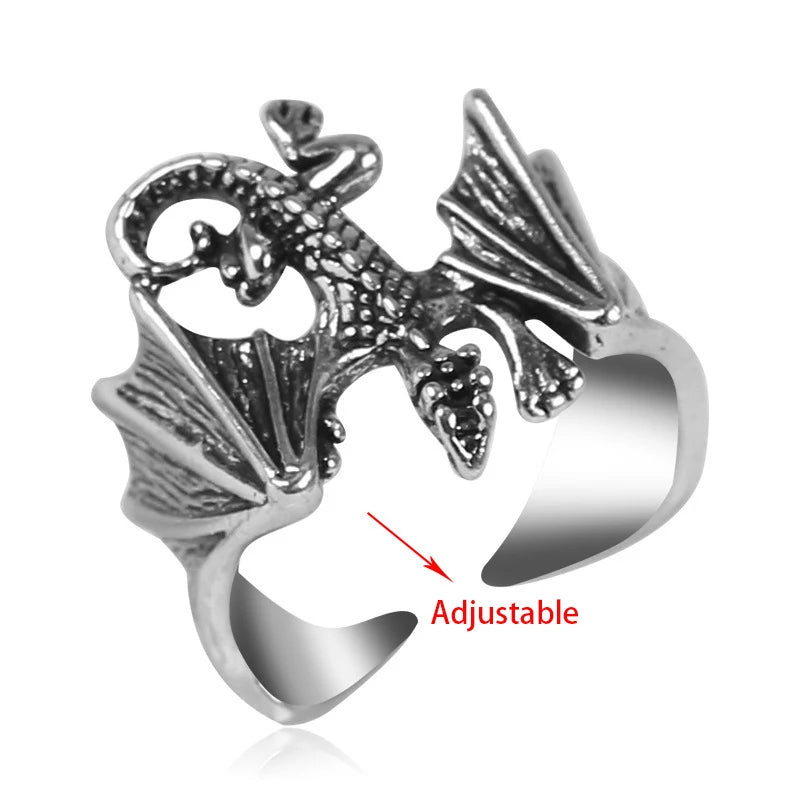 Bat Rings Retro Style Men Women Punk Gothic Opening Adjustable Finger Ring Halloween Party Hip Hop Jewelry Accessories