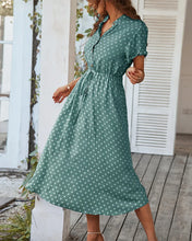 Load image into Gallery viewer, Ladies Polka Dot Print Shirt Dress Women Casual Midi Holiday Summer Dress Female Loose Women Beach Dress Sundress Robe Vestidos