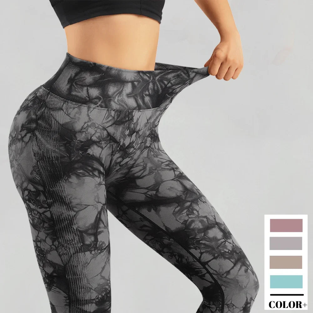 Tie Dye Leggings Sport Women Fitness Sexy High Waist Yoga Pants Colorful Sports Tights Running Workout Gym Clothing