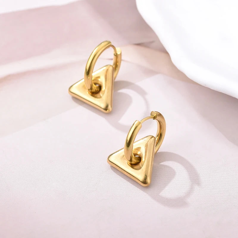 Classic Stainless Steel Heart Star Hoop Earrings For Women Punk Hip Hop Gold Silver Color Y2K Jewelry Female Earrings oorbellen