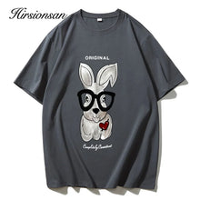 Load image into Gallery viewer, Hirsionsan 2024 Cool rabbit Printed T Shirt Women Summer Loose Casual Soft Female Clothing Vintage O Neck Cotton Lady Tops Y2k