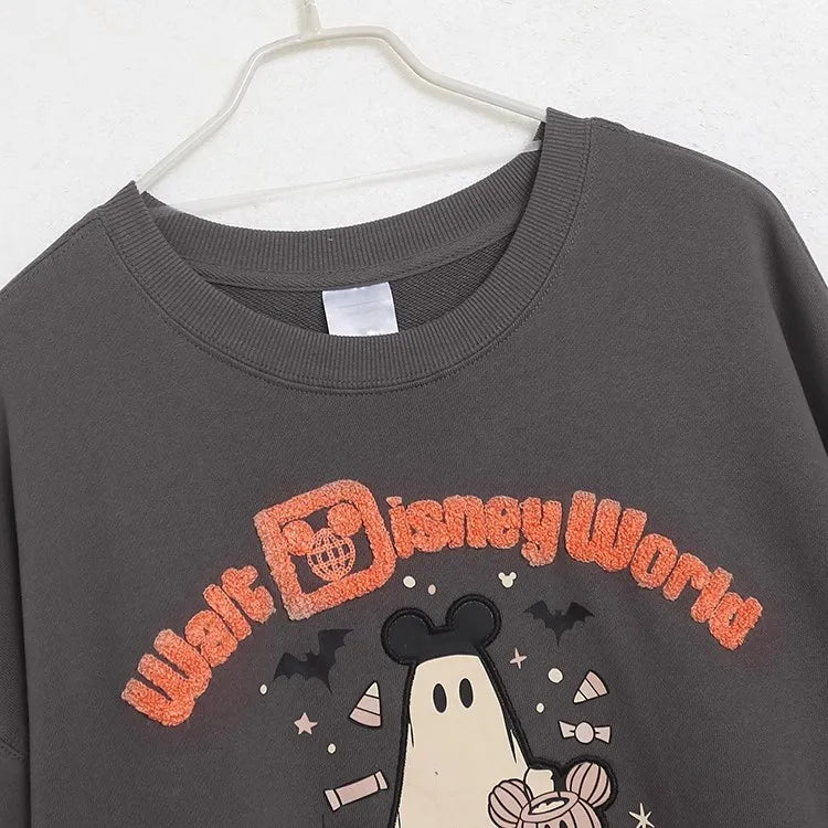 Disneyland Walt Disney World Castle Letter Halloween Party Villains The Nightmare Before Christmas Sweatshirt Women Jumper Tops