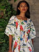 Load image into Gallery viewer, Vintage Print Patchwork Long Dresses Women Fashion Lantern Shorts Sleeves Loose Maxi Dress 2024 Lady Casual Vacation Streetwear