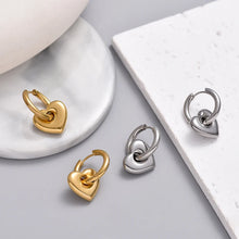 Load image into Gallery viewer, Classic Stainless Steel Heart Star Hoop Earrings For Women Punk Hip Hop Gold Silver Color Y2K Jewelry Female Earrings oorbellen