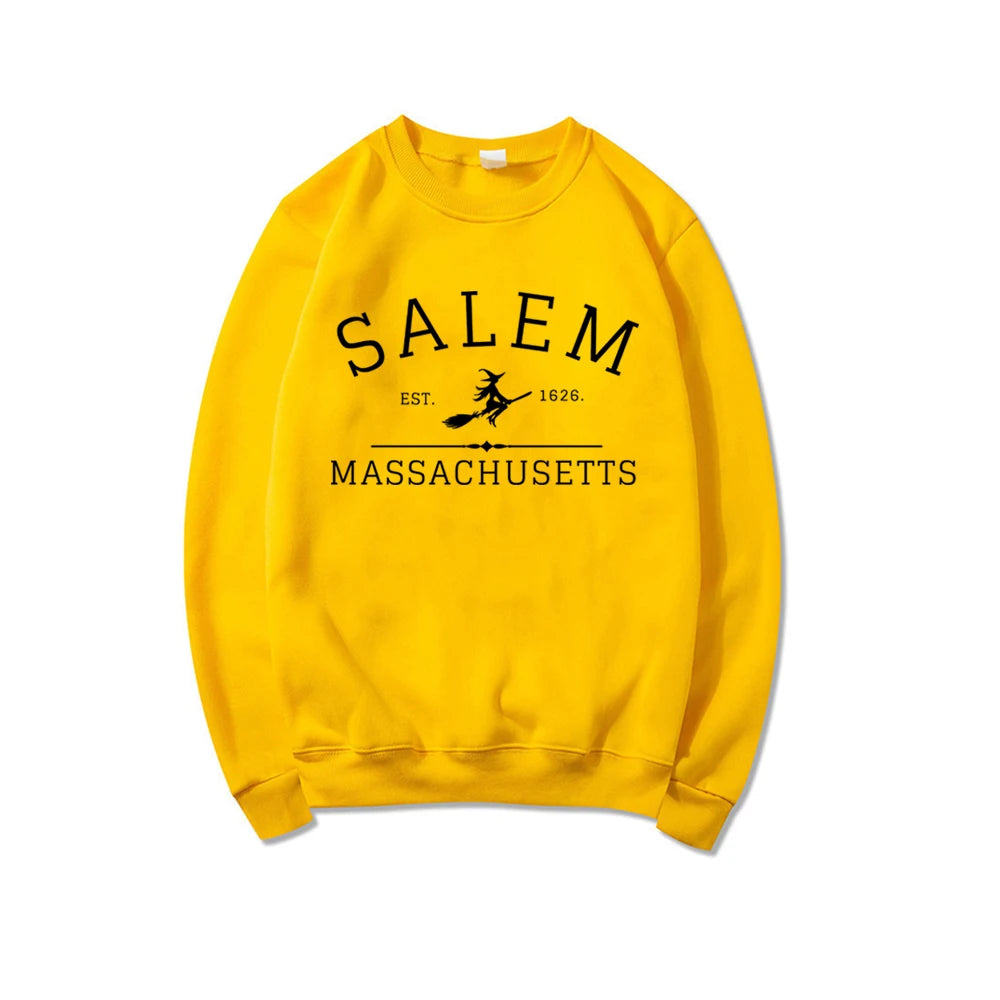 Salem Massachusetts Crewneck Halloween Sweatshirt Salem Witch Sweater Halloween Witchy Sweatshirts Women Graphic Hoodies Top