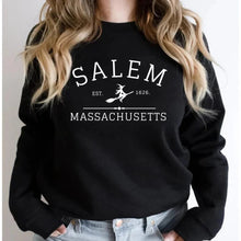 Load image into Gallery viewer, Salem Massachusetts Crewneck Halloween Sweatshirt Salem Witch Sweater Halloween Witchy Sweatshirts Women Graphic Hoodies Top