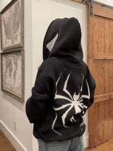 Load image into Gallery viewer, Embroideried Spider Full Zip Up Hoodies Women Men Long Sleeve Loose Jacket Hood Shirt Harajuku Hip Hop Streetwear Y2K Sweatshirt