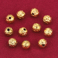 Load image into Gallery viewer, 10pcs 4 6 8mm Gold Plated Stainless Steel Frosted Hammered Ball Beads Charm Loose for Bracelet DIY Jewelry Making Supplies Waist