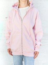 Load image into Gallery viewer, Sweet Pink Oversized Hoodie Autumn Long Sleeve Hooded Zip-up Cotton Sweatshirt Casual Preppy Style Cute Hoodies Top for Woman