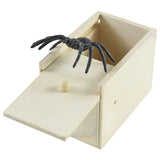 Simulation Spider With Wooden Box Kids Favors Tricky Prank Joke Toy Haunted House Horror Props Halloween Party Decor Supplies