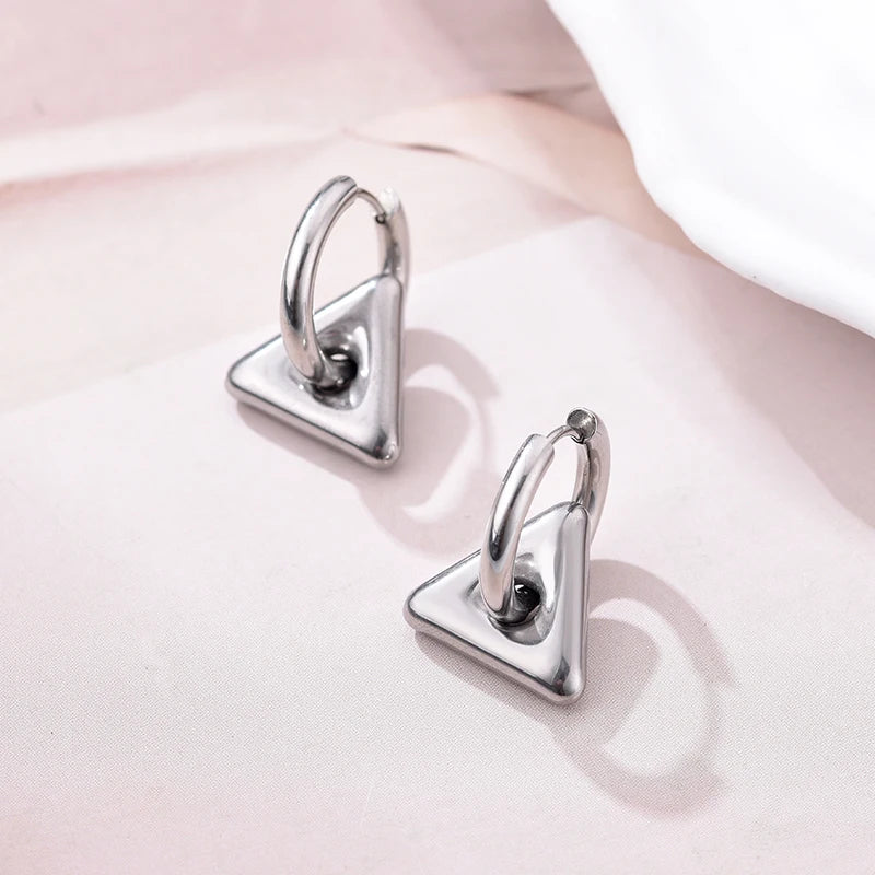 Classic Stainless Steel Heart Star Hoop Earrings For Women Punk Hip Hop Gold Silver Color Y2K Jewelry Female Earrings oorbellen