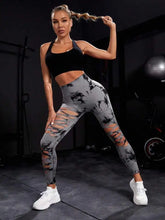 Load image into Gallery viewer, New Sexy Hollow Out Tie Dye Leggings Women Seamless Leggings High Waist Hip Liftting Stretchy Sports Fitness Running Yoga Tights