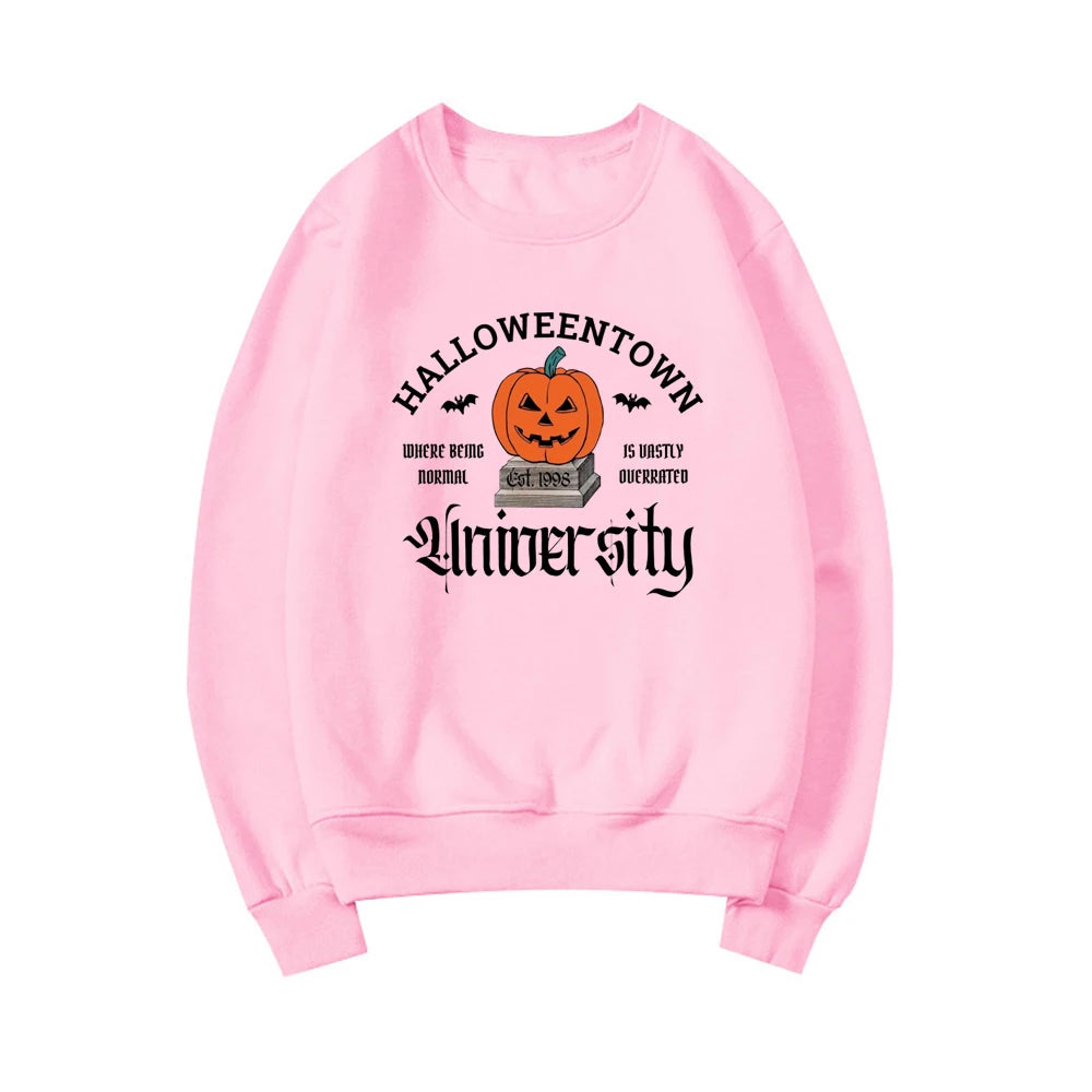 Halloweentown University Sweatshirt Halloweentown Est 1998 Pullover Fall Halloween Sweatshirt Vintage Halloween Town Hoodie Tops