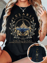 Load image into Gallery viewer, Velaris Starlight City Dark Academias T Shirt Velaris ACOTAR Casual Top Tee Women Loose Short Sleeve Tops Streetwear Fashion