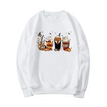 Load image into Gallery viewer, Latte Coffee Halloween Witch School Sweatshirt Fall Coffee Pumpkin Hoodies Retro Halloween Sweatshirt Vintage Halloween Gift Top