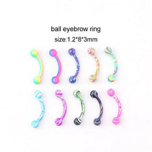 Load image into Gallery viewer, 2/5/10Pcs Mix Eyebrow Piercing Set Curved Barbell Earring Rook Piercing Bulk Tongue Piercing Snake Bite Eyebrow Jewelry Pack