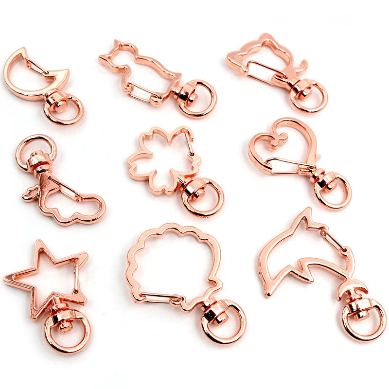 10pcs/lot Snap Hook Trigger Clips Buckles For Keychain Lobster Lobster Clasp Hooks for Necklace Key Ring Clasp Jewelry Supplies