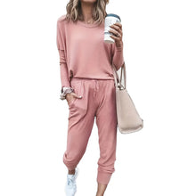 Load image into Gallery viewer, Spring and Autumn New Cross-border European and N WOMEN&#39;S Amazon Burst Loose Solid Color Long Sleeve Casual Suit