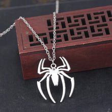 Load image into Gallery viewer, Kpop Fashion Spider Halloween Pendants Round Cross Chain Mens Necklaces Silver Color Neck Chain Gothic Couple Streetwear Gifts