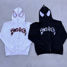 Load image into Gallery viewer, Embroideried Spider Full Zip Up Hoodies Women Men Long Sleeve Loose Jacket Hood Shirt Harajuku Hip Hop Streetwear Y2K Sweatshirt