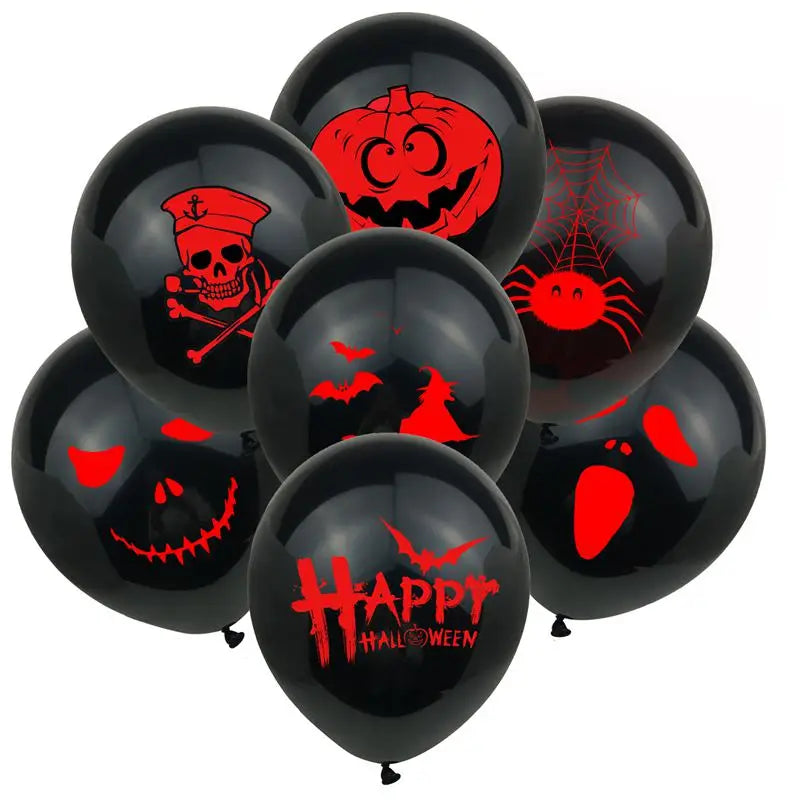 10PCS Halloween Balloons Toys  Witch Bat Pumpkin Skeleton  Halloween Party Decoration Festival Party Supply