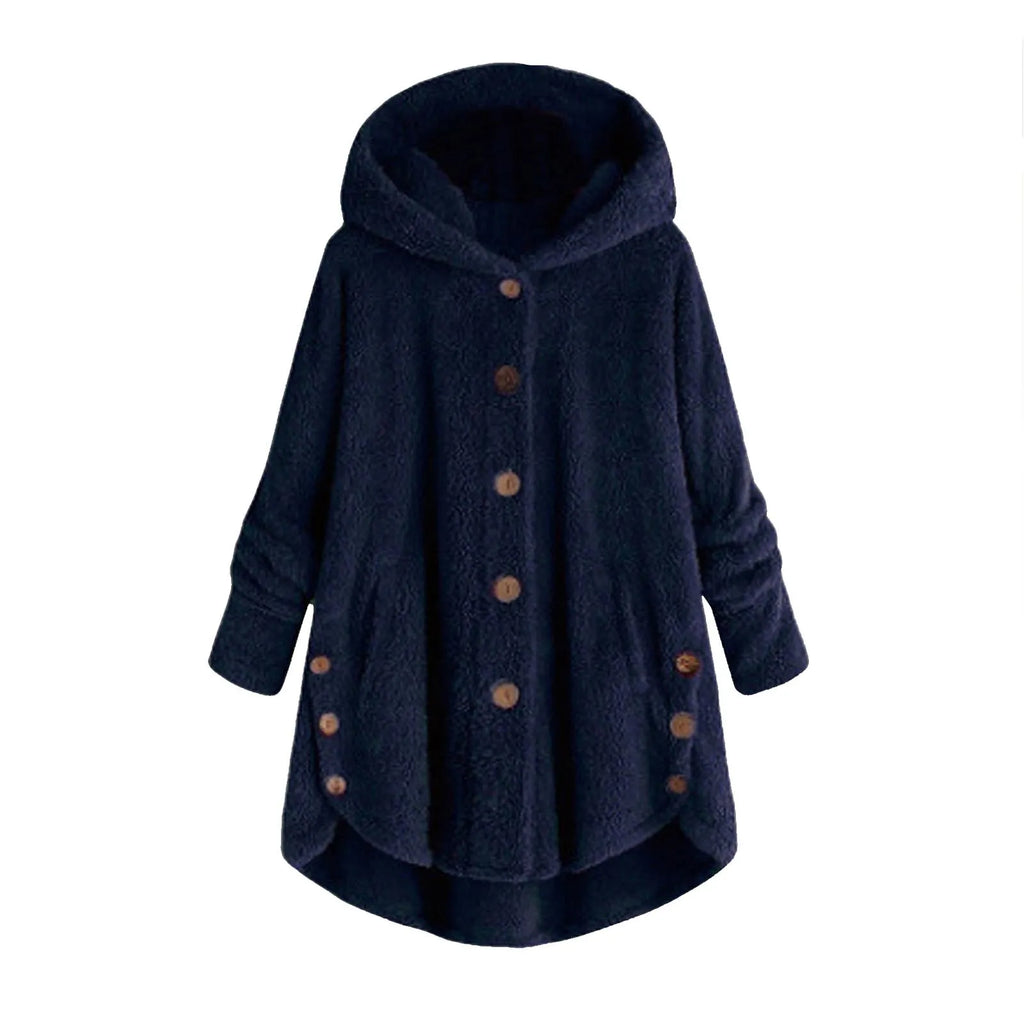 Autumn Winter Coat Women Warm Teddy Bear Coat Wool Jacket Female Plush Coat Hooded Jacket New Women's Coats Solid Color Jacket