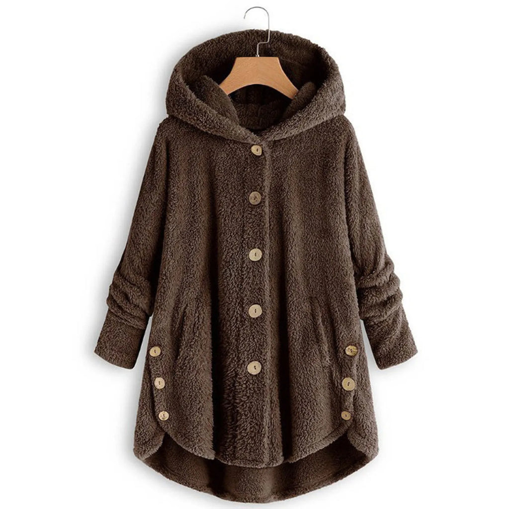 Autumn Winter Coat Women Warm Teddy Bear Coat Wool Jacket Female Plush Coat Hooded Jacket New Women's Coats Solid Color Jacket