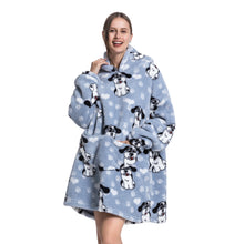 Load image into Gallery viewer, Flannel Blanket with Sleeves Winter Hoodies Sweatshirt   Fleece Giant Wearable Blanket Hoodie Oversized for adults kids babys