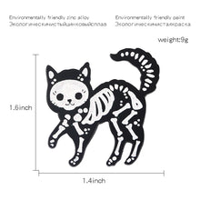 Load image into Gallery viewer, Cat Brooch Skull Cat Brooch Halloween Wizard Hat Couple Cat Sun Moon Cat Brooch Black White Cat Alloy Enamel Badge Lapel Pins