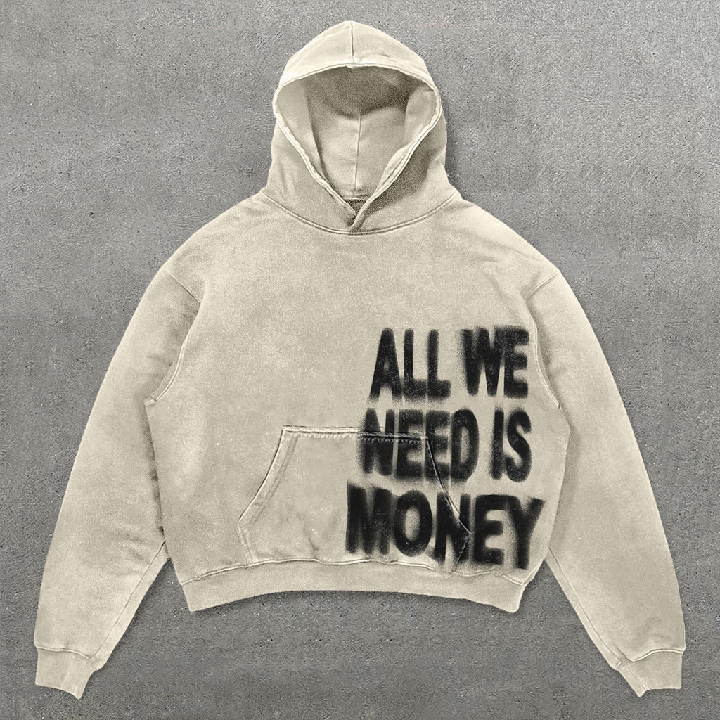 Harajuku Money Face Print hoodies women graphic y2k top oversized hoodie Couples American streetwear goth women clothes