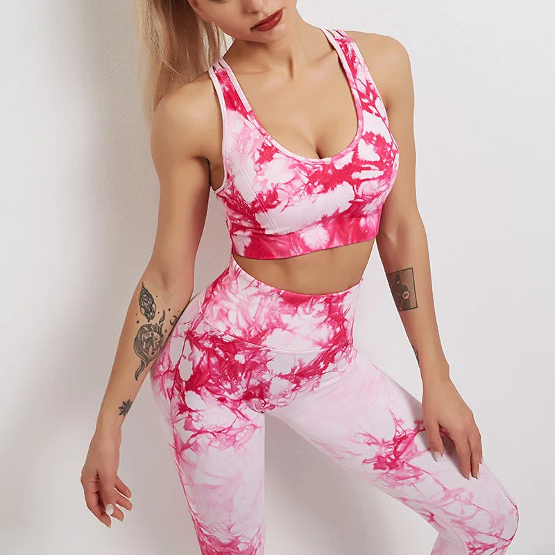 Tie Dye Leggings Seamless Women Fitness Leggings Push Up Booty Lifting Workout Pants Gym Running Legging/Bras/Shorts/Tops