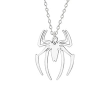 Load image into Gallery viewer, Kpop Fashion Spider Halloween Pendants Round Cross Chain Mens Necklaces Silver Color Neck Chain Gothic Couple Streetwear Gifts