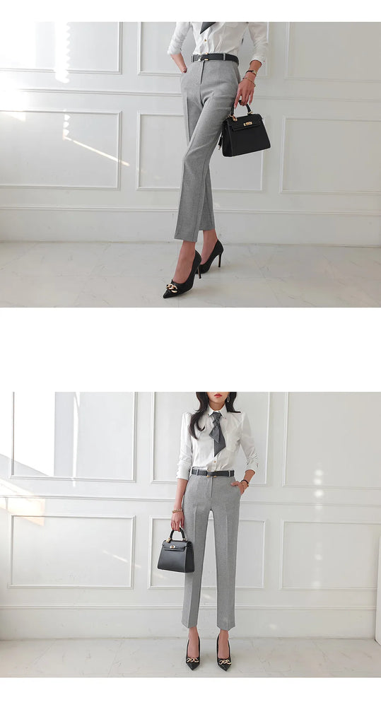 Women Vintage High Quality Office Suit Ladies Work Wear OL Pantsuits Formal Female Blazer Jacket Vest Trousers 3 Pieces Set