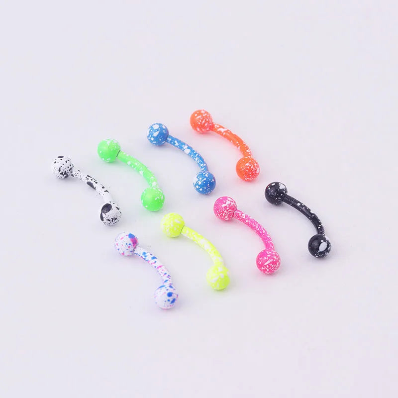 2/5/10Pcs Mix Eyebrow Piercing Set Curved Barbell Earring Rook Piercing Bulk Tongue Piercing Snake Bite Eyebrow Jewelry Pack