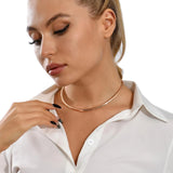 Copper Metal Collar Choker Necklace Round Torque Necklace For Women Simple Fashion Jewelry Gold Color Wide Chocker