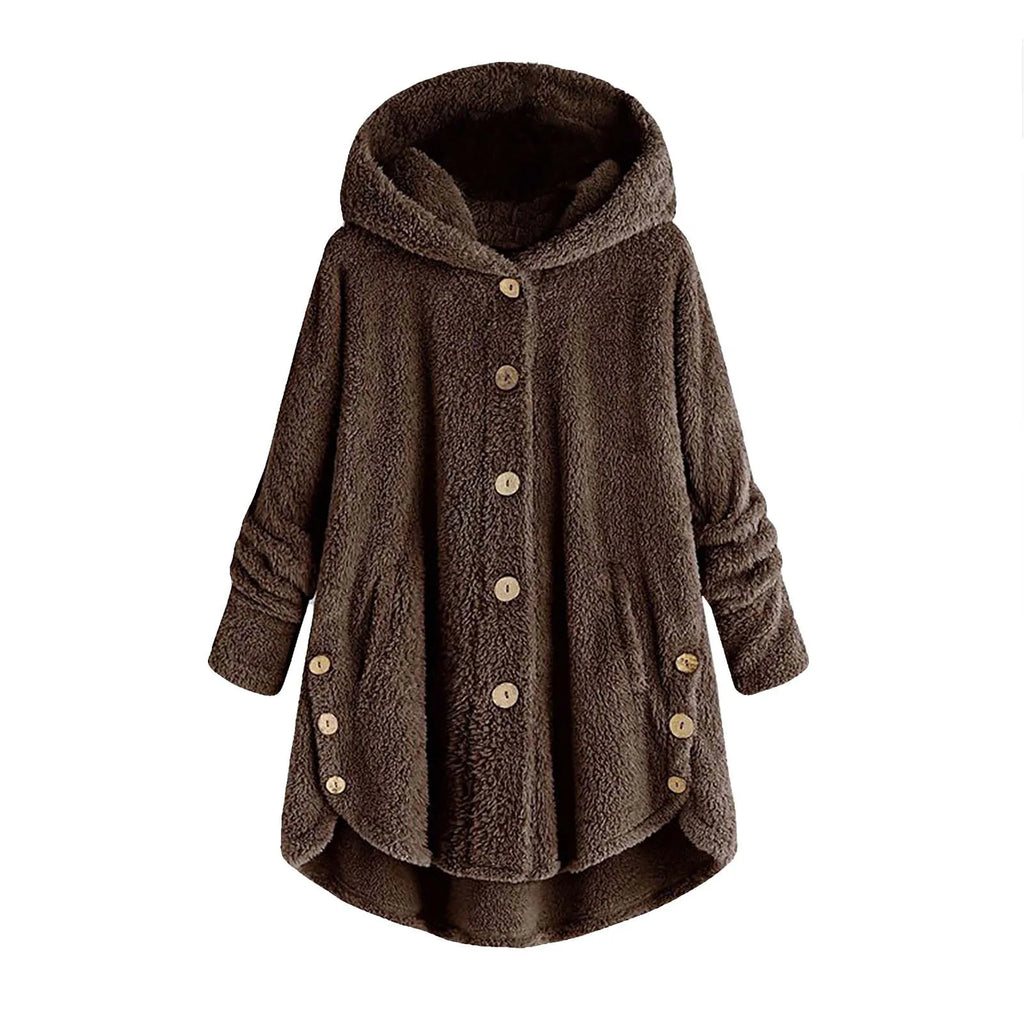 Autumn Winter Coat Women Warm Teddy Bear Coat Wool Jacket Female Plush Coat Hooded Jacket New Women's Coats Solid Color Jacket