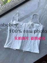 Load image into Gallery viewer, Sexy Embroidery Lace Women Camis Tops Women Corset Bralette Cami Front Buttons Crop Cute Vest Elegant French Chic Party Clubwear