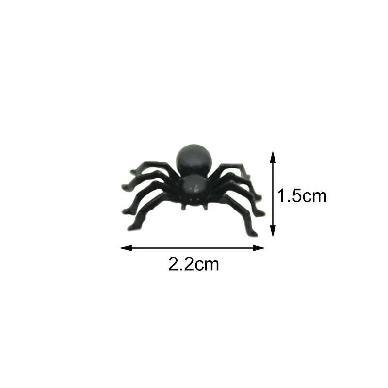 50pcs Halloween Spiders Decorations Small Black Luminous Plastic Spiders Haunted House Spider Decoration Simulation Tricky Toy