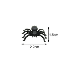 Load image into Gallery viewer, 50pcs Halloween Spiders Decorations Small Black Luminous Plastic Spiders Haunted House Spider Decoration Simulation Tricky Toy