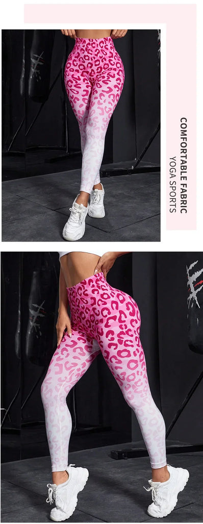 Sexy Leopard Print Leggings Women Seamless Slim Tights High Waist Elastic Leggings Gym Workout Fashion Fitness Cropped Pants